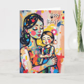 ハッピーマザーズデイ | 母娘抽象芸術 カード (正面)