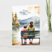 ハッピーマザーズデイ | 水彩母と息子 カード (正面)