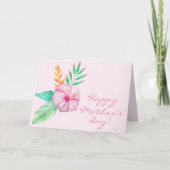 ハッピーマザーズデイ |熱帯ハイビスカスブーケ カード (正面)