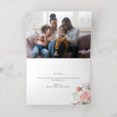 ハッピーマザーズデイ |赤面ピンクの花と金ゴールド 箔シーズンカード (内側レイダウン)