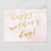 ハッピーマザーズデイ |金ゴールドフェイクスクリプト ポストカード (正面)
