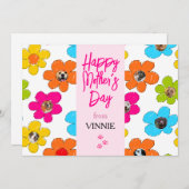 ハッピーマザーズデーかわいい花の犬写真コラージュ シーズンカード (正面/裏面)