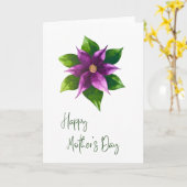 ハッピーマザーズデーの水彩花カード カード (黄色い花)