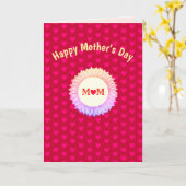 ハッピーマザーズデーを赤で カード (黄色い花)