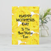 ハッピーマザーズデーイエローフローラルカスタムテキスト シーズンカード (スタンド正面)