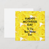 ハッピーマザーズデーイエローフローラルカスタムメッセージ シーズンカード (正面/裏面)