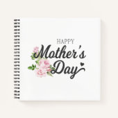 ハッピーマザーズデーウィズピンクのバラ |ノートブック ノートブック (正面)