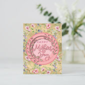 ハッピーマザーズデーエレガントピンクモダンフローラ ポストカード (スタンド正面)