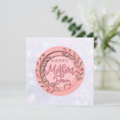 ハッピーマザーズデーエレガントピンクモダンフローラ 招待状 (スタンド正面)