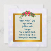 ハッピーマザーズデーエレガントピンクモダンフローラ 招待状 (裏面)