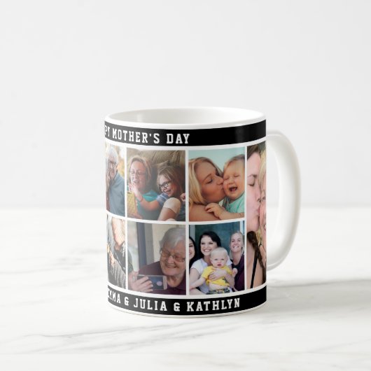 ハッピーマザーズデーカスタム10家族写真コラージュ コーヒーマグカップ (正面右)