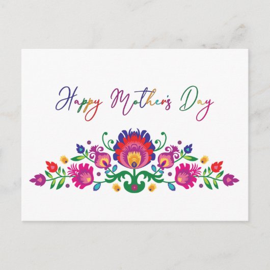 ハッピーマザーズデーカラフル民話はがき ポストカード (正面)