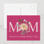 ハッピーマザーズデーカード、プリント可能な母の日 シーズンポストカード (正面/裏面)