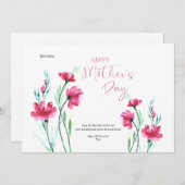 ハッピーマザーズデーグリーティングカード シーズンカード (正面/裏面)