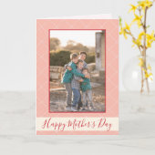 ハッピーマザーズデーピかわいらしンクデザイン カード (黄色い花)