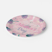 ハッピーマザーズデーピンクフローラ開花ナプキンズパペ ペーパープレート (アングル)