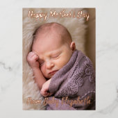 ハッピーマザーズデーベビー発表 箔招待状 (正面)