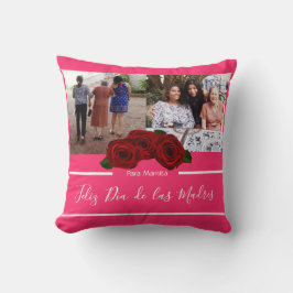 ハッピーマザーズデー赤スペインのバラ母の日 クッション