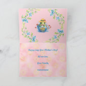 ハッピーマザーズデー　お茶のカップの中のカエルと帽子 カード (内部)