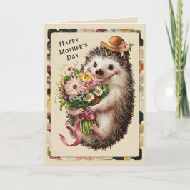 ハッピーマザーズデー かわいいハリネズミちゃん カード