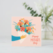 ハッピーマザーズデー // かわいい花の空白 カード (スタンド正面)