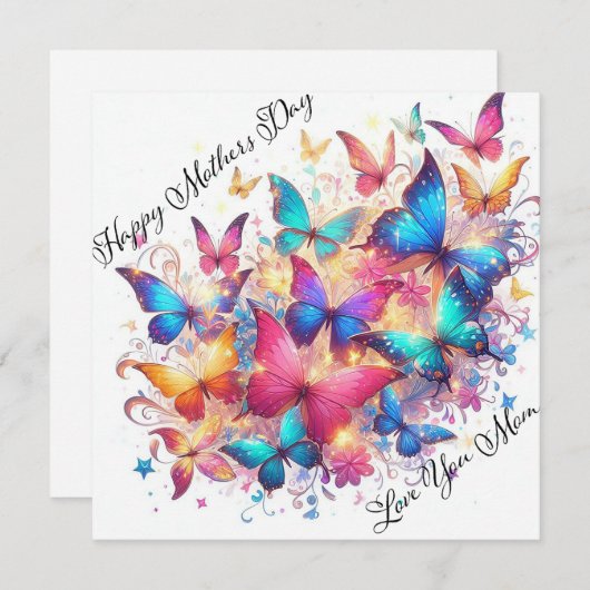ハッピーマザーズデー きらきらする蝶たちよ シーズンカード (正面/裏面)