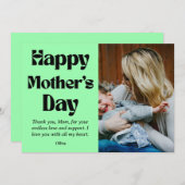 ハッピーマザーズデー - オーダーメイド写真と名前のギフト シーズンカード (正面/裏面)