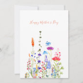 ハッピーマザーズデー カラフルな野生の花のカード 招待状 (正面)