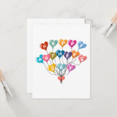 ハッピーマザーズデー カラフルハートバルーン カード (正面/裏面インサイチュ)