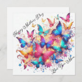 ハッピーマザーズデー キラキラ蝶 シーズンカード (正面/裏面)