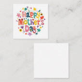 ハッピーマザーズデー クールで華やかなカラフルタイポグラフィ ノートカード (正面/裏面)