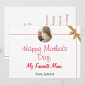 ハッピーマザーズデー シンプルでスウィートなママとベビーの写真 シーズンカード (正面/裏面)