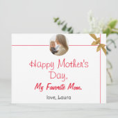 ハッピーマザーズデー シンプルでスウィートなママとベビーの写真 シーズンカード (スタンド正面)