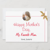 ハッピーマザーズデー シンプルでスウィートなママとベビーの写真 シーズンカード (正面)