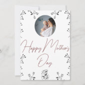 ハッピーマザーズデー シンプルなお花 ママとベビーの写真 シーズンカード (正面)