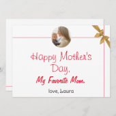 ハッピーマザーズデー シンプルスウィート ママ&ベイビー フォト シーズンカード (正面/裏面)