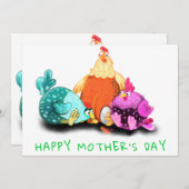 ハッピーマザーズデー – ニワトリが卵を孵化させる (正面/裏面)