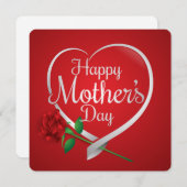 ハッピーマザーズデー ハートと赤いバラ シーズンカード (正面/裏面)