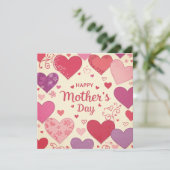ハッピーマザーズデー ハートのグリーティングカード シーズンカード (スタンド正面)