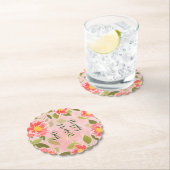 ハッピーマザーズデー、パステルかわいらしピンク。 ペーパーコースター (インサイチュ)