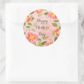 ハッピーマザーズデー、パステルかわいらしピンク。 ラウンドシール (バッグ)