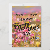 ハッピーマザーズデー ピンクのワイルドフラワーフィールド 2025 シーズンカード (正面)