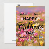 ハッピーマザーズデー ピンクのワイルドフラワーフィールド 2025 シーズンカード (正面/裏面)