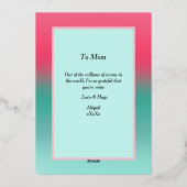 ハッピーマザーズデー - ピンクブルーオンブル 箔シーズンカード (裏面)