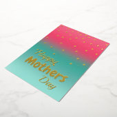 ハッピーマザーズデー - ピンクブルーオンブル 箔シーズンカード (回転した状態)