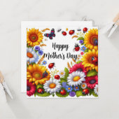 ハッピーマザーズデー フラット グリーティング カード (正面/裏面インサイチュ)