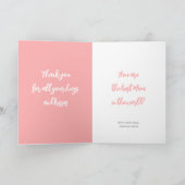 ハッピーマザーズデー ママ フォト かわいい ハート コーラルピンク カード (内部)