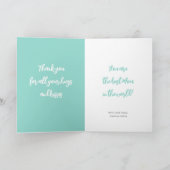 ハッピーマザーズデー ママ フォト かわいい ハート ミントグリーン カード (内部)