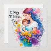 ハッピーマザーズデー ママ＆子供 シーズンカード (正面/裏面)