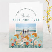 ハッピーマザーズデー モダン ベストマム フラワーフォト カード (黄色い花)